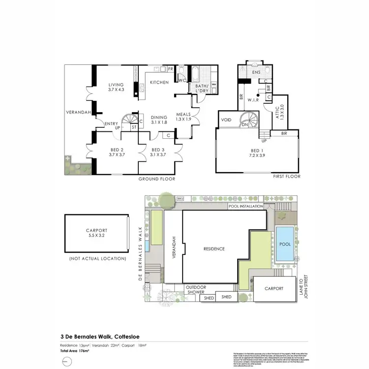 Floorplan of Homely house listing, 3 De Bernales Walk, Cottesloe WA 6011
