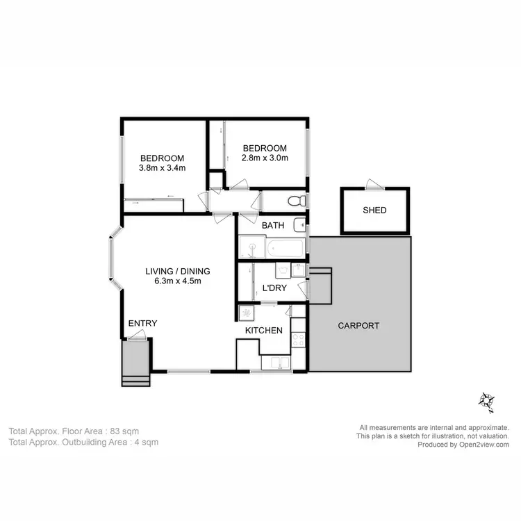 Floorplan of Homely villa listing, 2/69 William Street, Brighton TAS 7030