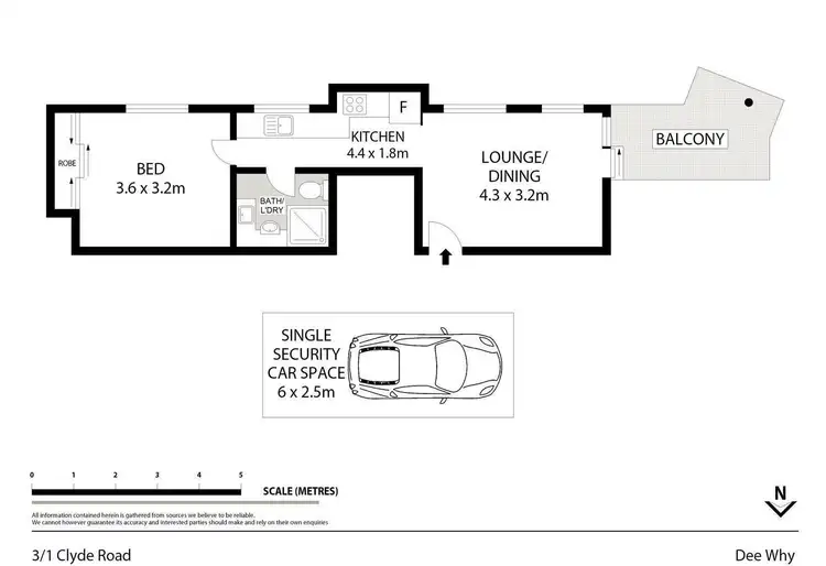 Floorplan of Homely unit listing, 3/1 Clyde Road, Dee Why NSW 2099