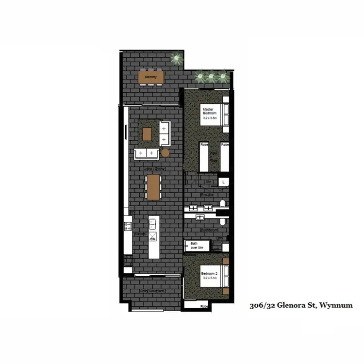 Floorplan of Homely apartment listing, 306/32 Glenora Street, Wynnum QLD 4178