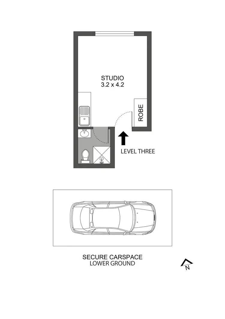 Floorplan of Homely studio listing, 309/1-9 Meagher Street, Chippendale NSW 2008