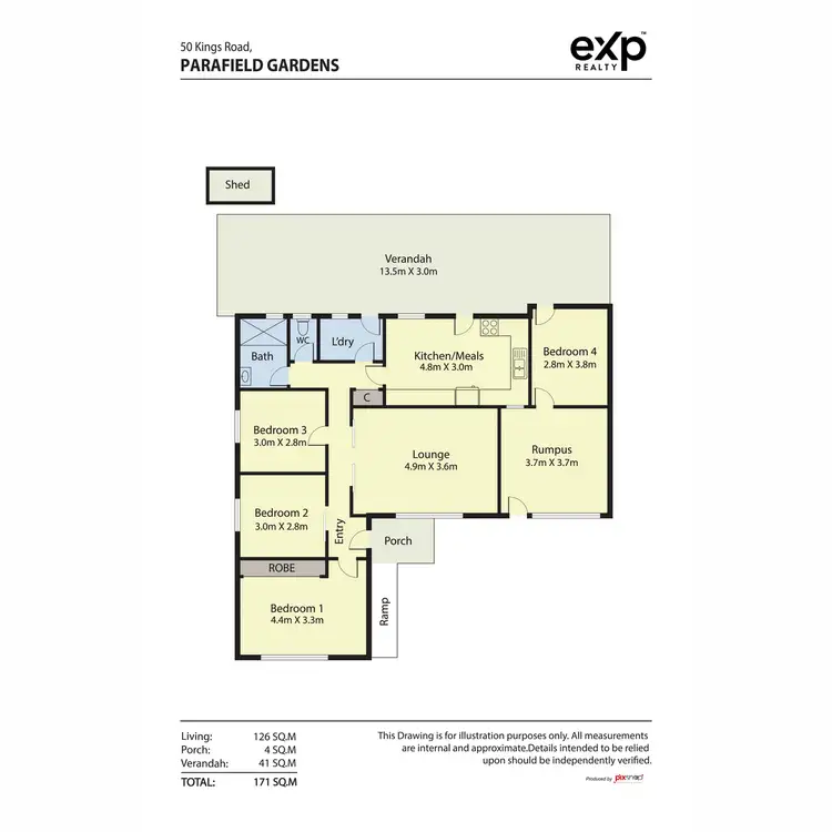 Floorplan of Homely house listing, 50 kings Road, Parafield Gardens SA 5107
