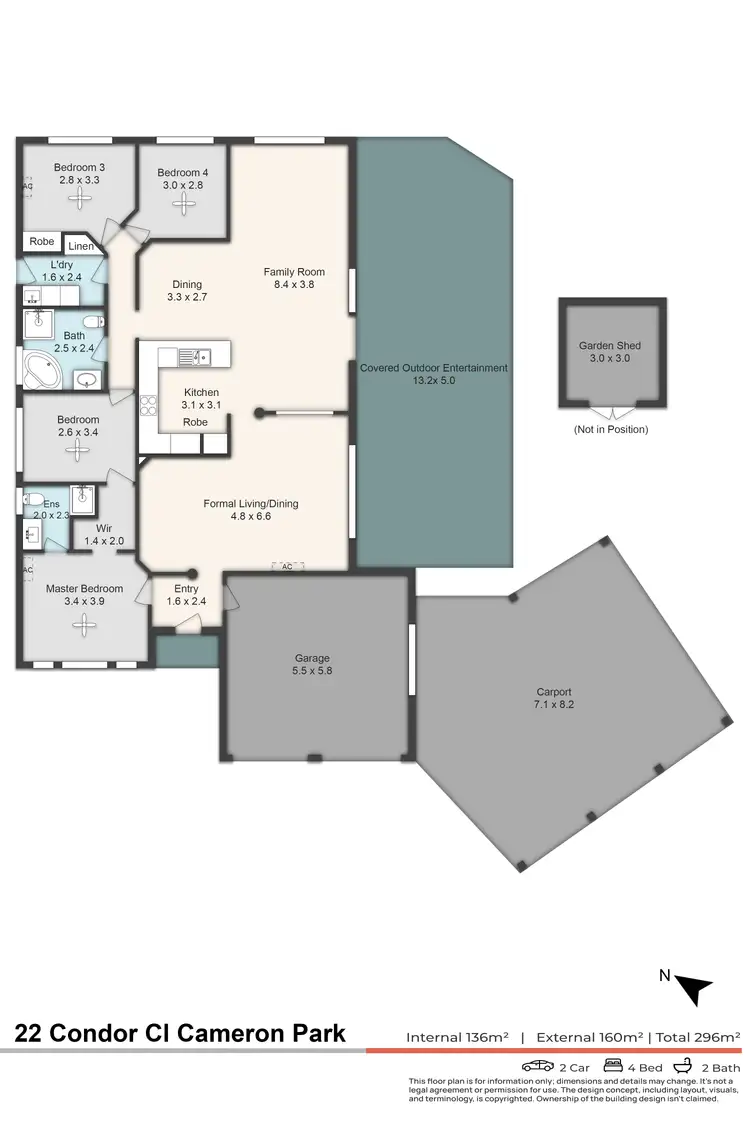 Floorplan of Homely house listing, 22 Condor Close, Cameron Park NSW 2285