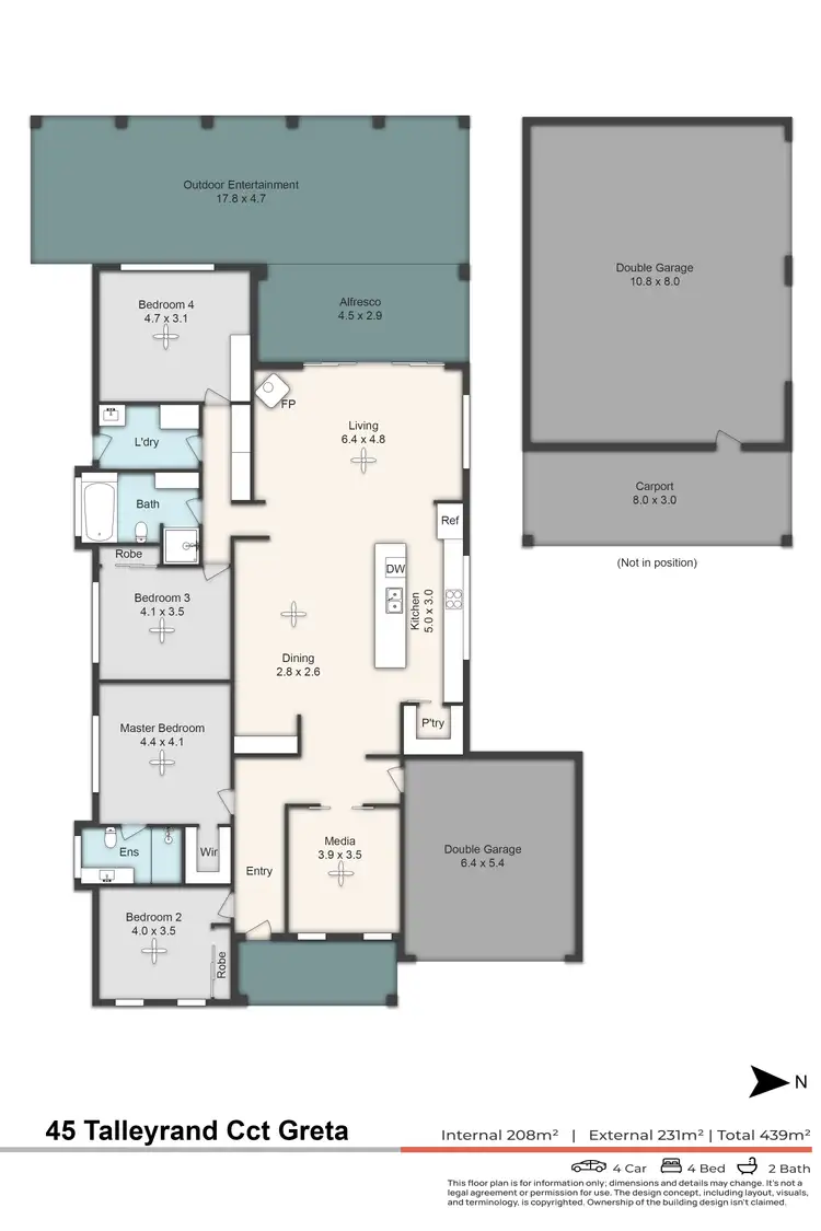 Floorplan of Homely house listing, 45 Talleyrand Circuit, Greta NSW 2334