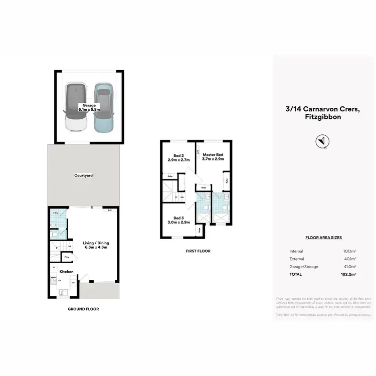 Floorplan of Homely townhouse listing, 3/14 Carnarvon Crescent, Fitzgibbon QLD 4018