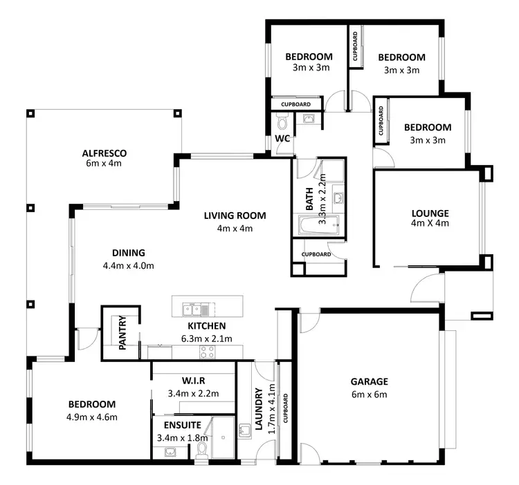 Floorplan of Homely house listing, 13 Ziebell Circuit, Wodonga VIC 3690