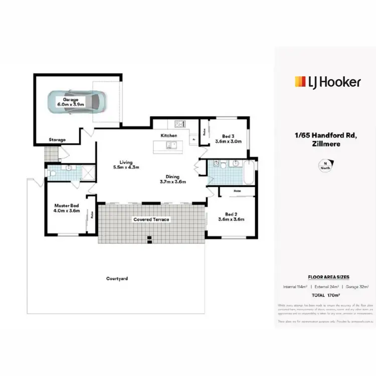 Floorplan of Homely unit listing, 1/65 Handford Road, Zillmere QLD 4034