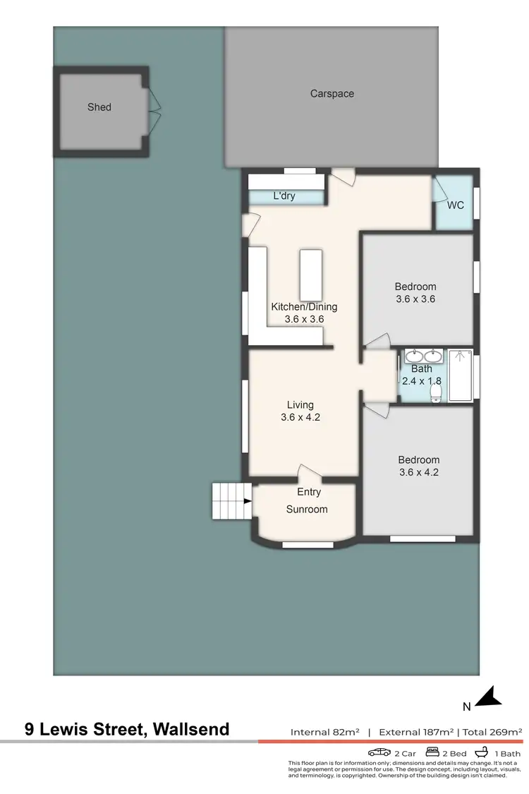 Floorplan of Homely house listing, 9 Lewis Street, Wallsend NSW 2287