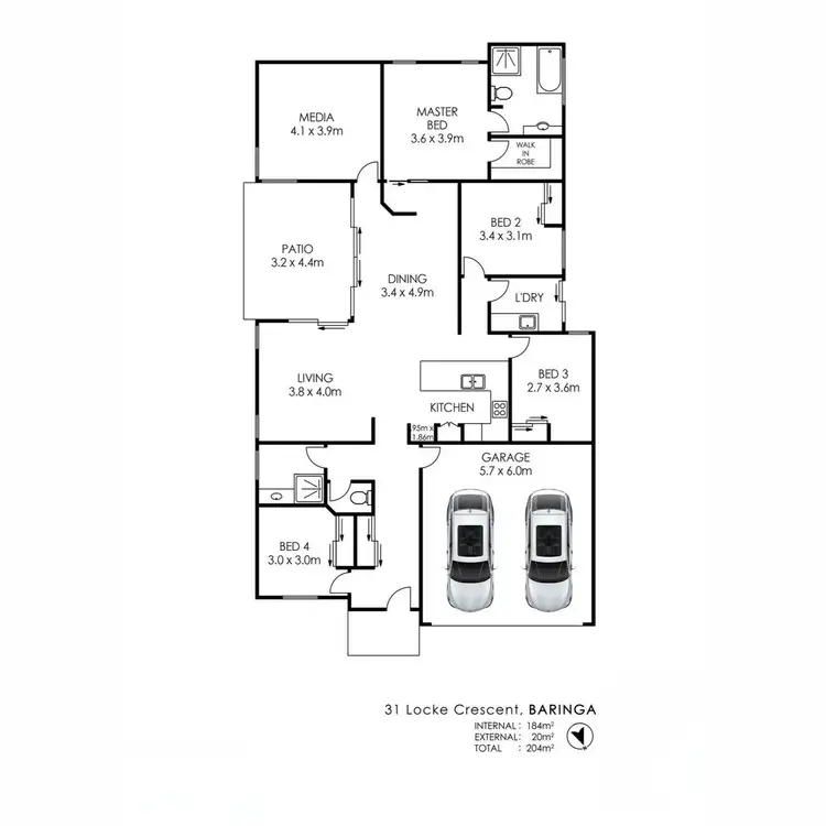 Floorplan of Homely house listing, 31 Locke Crescent, Baringa QLD 4551