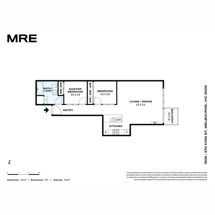 Floorplan of Homely apartment listing, 1608/270 King Street, Melbourne VIC 3000