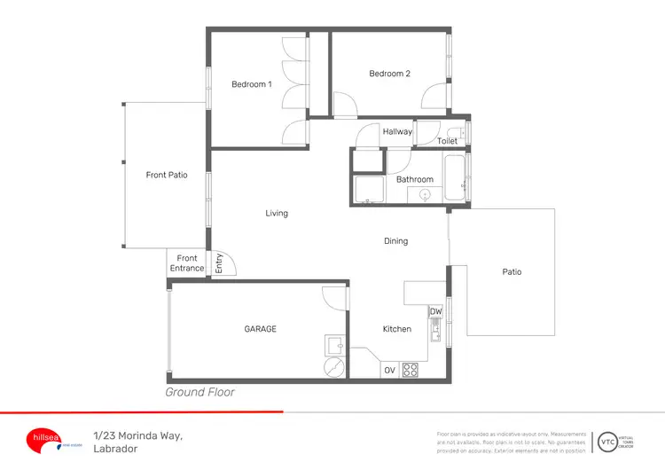 Floorplan of Homely semi-detached listing, 1/23 Morinda Way, Labrador QLD 4215