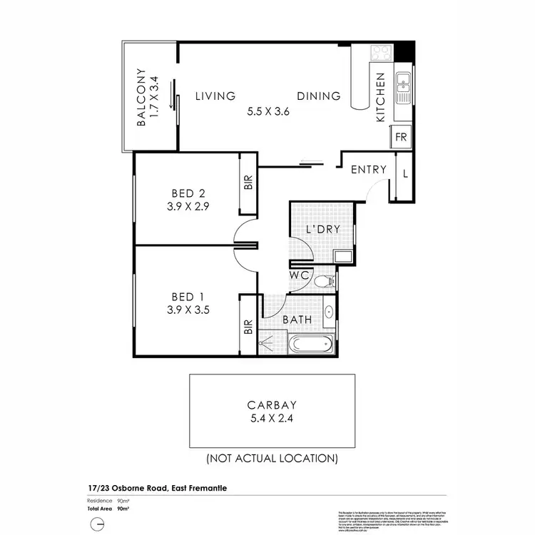 Floorplan of Homely apartment listing, 17/23 Osborne Road, East Fremantle WA 6158