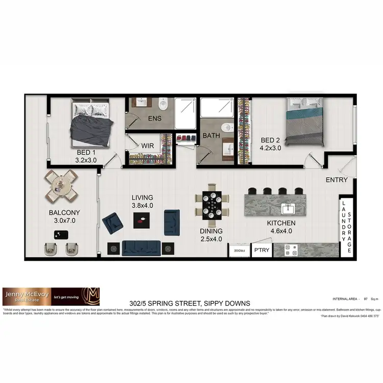 Floorplan of Homely unit listing, 302/5 Spring Street, Sippy Downs QLD 4556