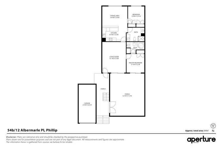 Floorplan of Homely townhouse listing, 54B/12 Albermarle Place, Phillip ACT 2606