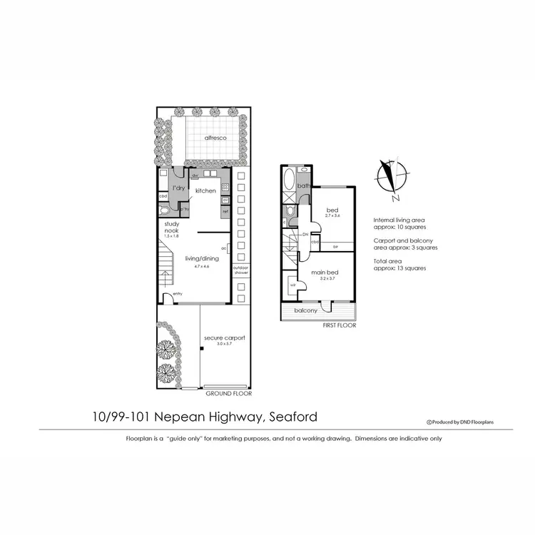 Floorplan of Homely townhouse listing, 10/99-101 Nepean Highway, Seaford VIC 3198