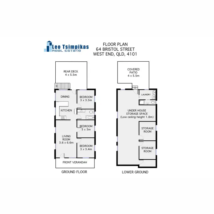 Floorplan of Homely house listing, 64 Bristol Street, West End QLD 4101