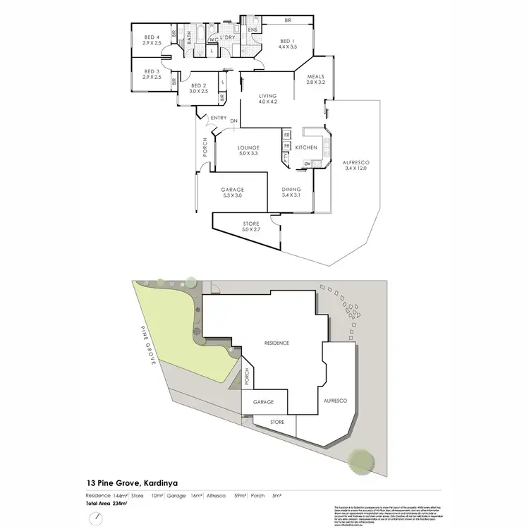 Floorplan of Homely house listing, 13 Pine Grove, Kardinya WA 6163