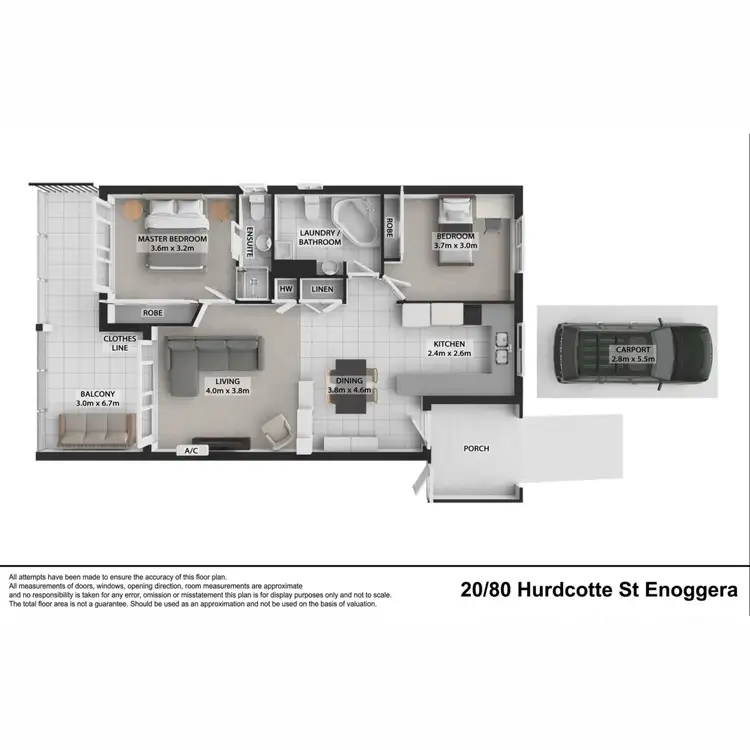 Floorplan of Homely apartment listing, 20/80 Hurdcotte Street, Enoggera QLD 4051