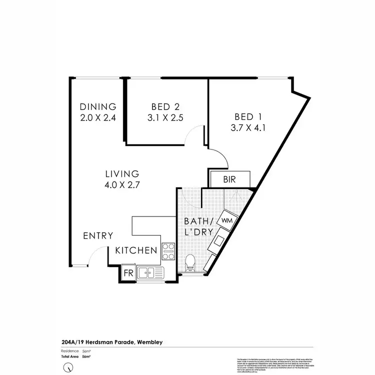 Floorplan of Homely apartment listing, 204A/19 Herdsman Parade, Wembley WA 6014