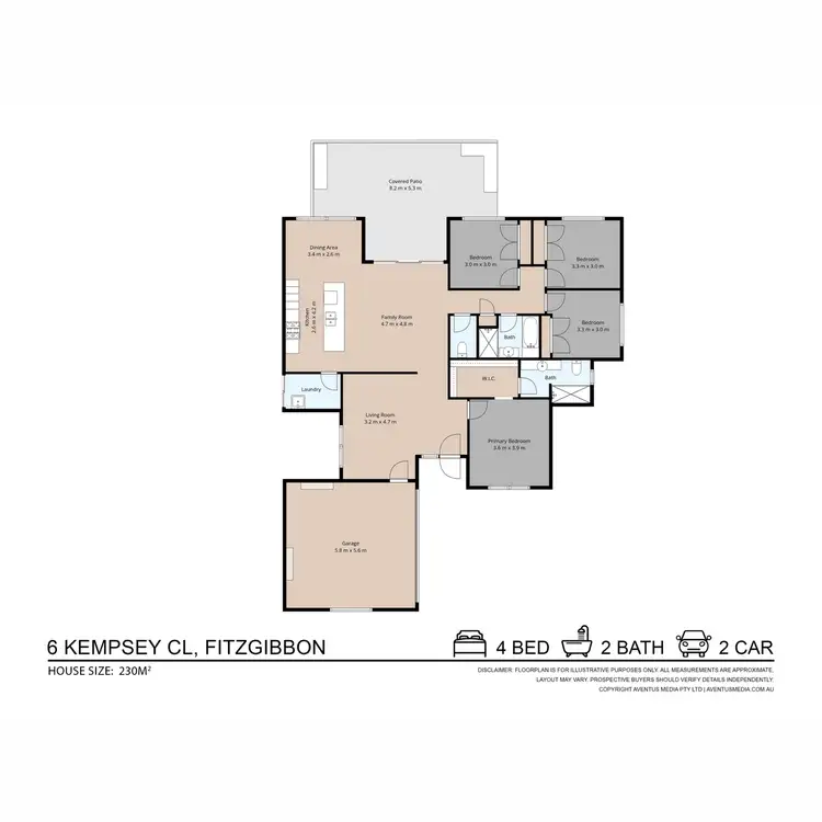 Floorplan of Homely house listing, 6 Kempsey Close, Fitzgibbon QLD 4018
