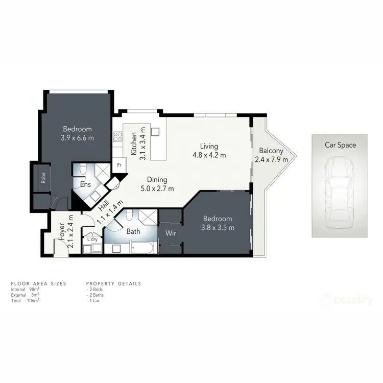 Floorplan of Homely apartment listing, 713/5 Palm Avenue, Surfers Paradise QLD 4217