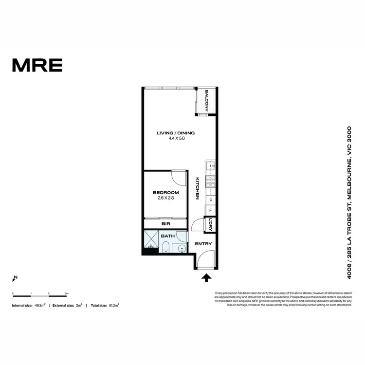 Floorplan of Homely apartment listing, 4008/285 La Trobe Street, Melbourne VIC 3000