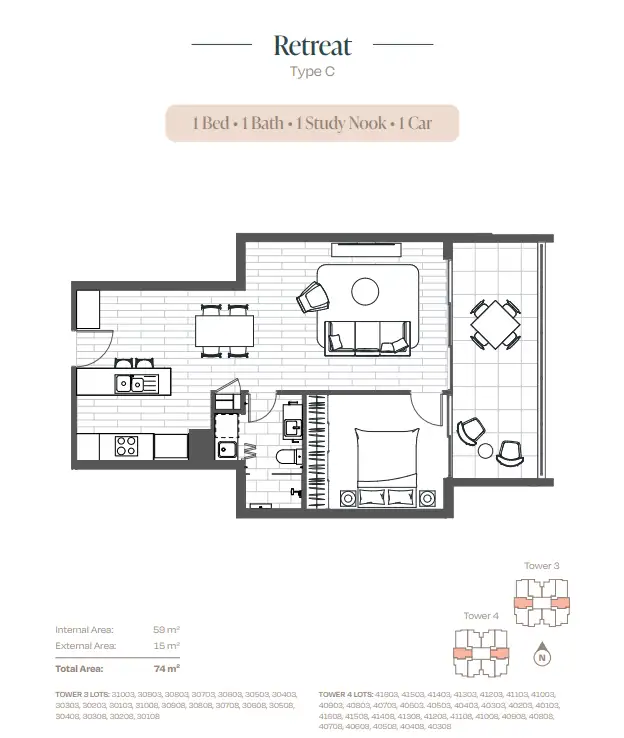 Floorplan of Homely apartment listing, 41103/2 Main Street, Varsity Lakes QLD 4227