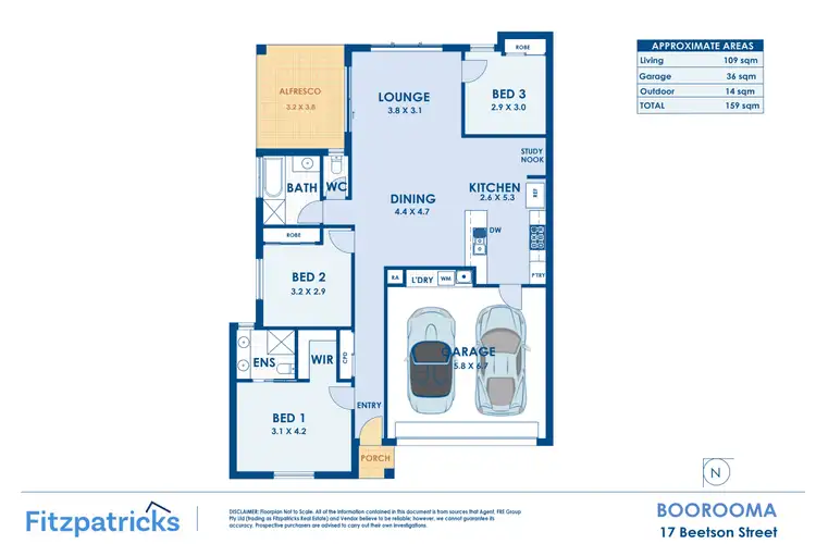 Floorplan of Homely house listing, 17 Beetson Street, Boorooma NSW 2650