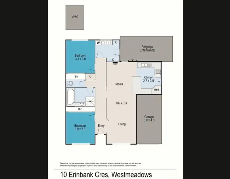 Floorplan of Homely house listing, 10 Erinbank Crescent, Westmeadows VIC 3049