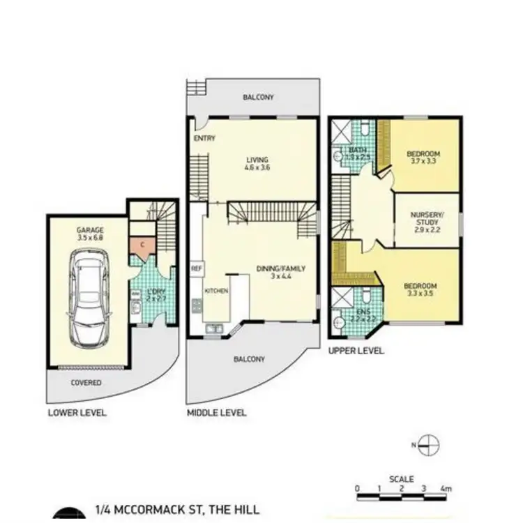 Floorplan of Homely townhouse listing, 1/4 McCormack Street, The Hill NSW 2300