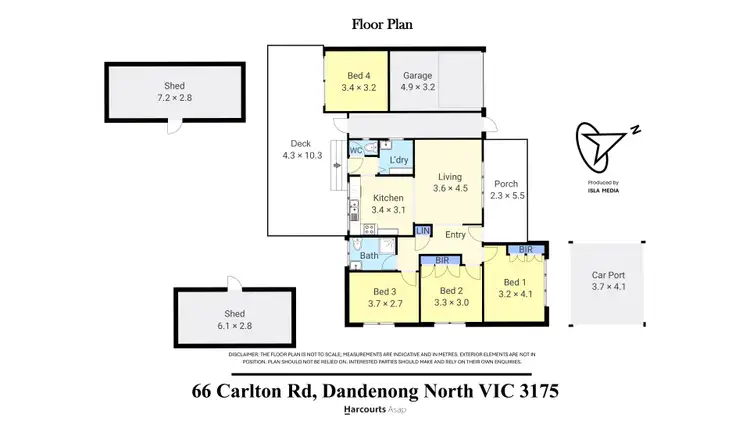 Floorplan of Homely house listing, 66 Carlton Road, Dandenong North VIC 3175