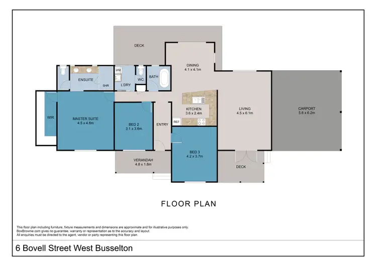 Floorplan of Homely house listing, 6 Bovell Street, West Busselton WA 6280