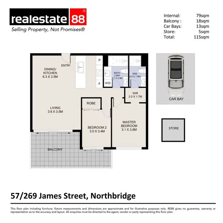 Floorplan of Homely apartment listing, 57/269 James Street, Northbridge WA 6003