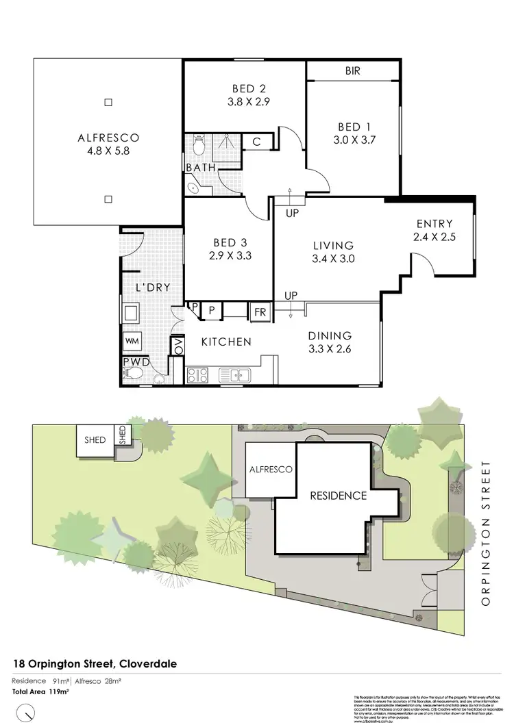 Floorplan of Homely house listing, 18 Orpington Street, Cloverdale WA 6105