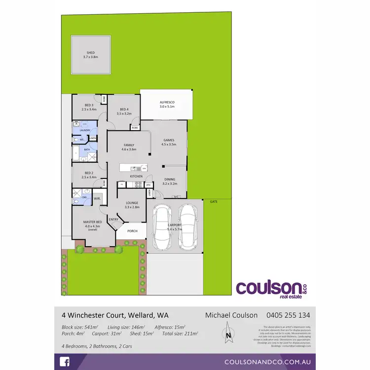 Floorplan of Homely house listing, 4 Winchester Court, Wellard WA 6170