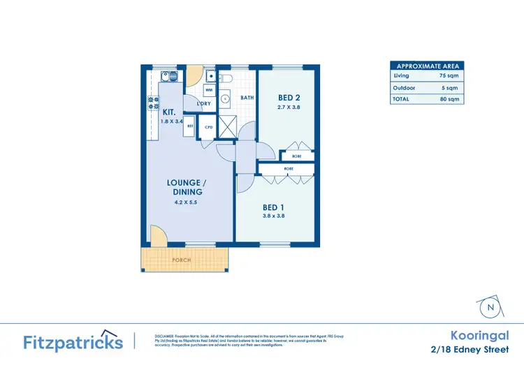 Floorplan of Homely unit listing, 2/18 Edney Street, Kooringal NSW 2650