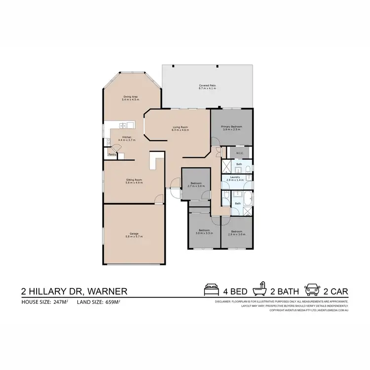 Floorplan of Homely house listing, 2 Hillary Drive, Warner QLD 4500
