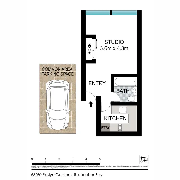 Floorplan of Homely studio listing, 66/50 Roslyn Gardens, Elizabeth Bay NSW 2011