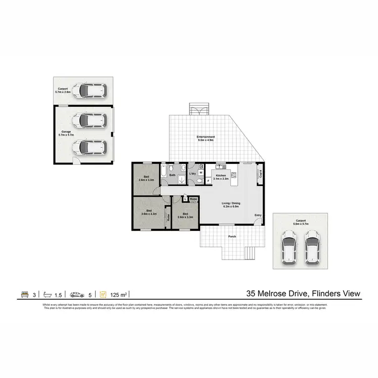 Floorplan of Homely house listing, 35 Melrose Drive, Flinders View QLD 4305