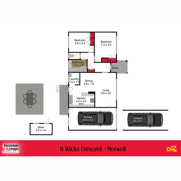 Floorplan of Homely townhouse listing, 8 Wicks Crescent, Morwell VIC 3840