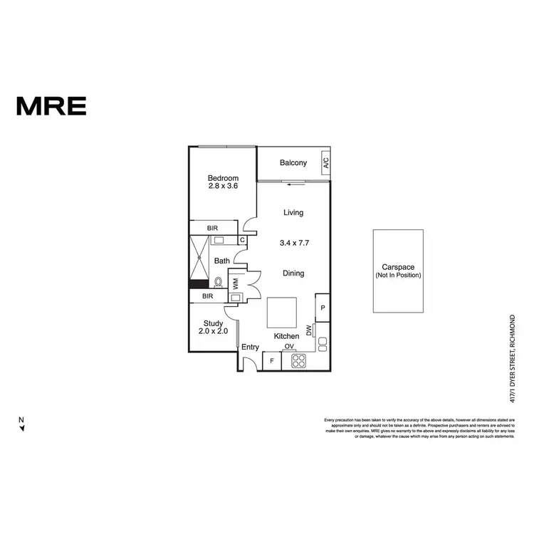 Floorplan of Homely apartment listing, 417/1 Dyer Street, Richmond VIC 3121