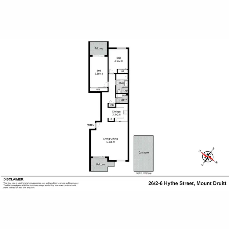 Floorplan of Homely unit listing, 26/2 Hythe Street, Mount Druitt NSW 2770