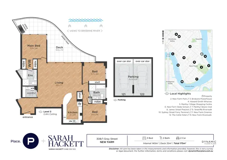 Floorplan of Homely apartment listing, 308/1 Gray Street, New Farm QLD 4005