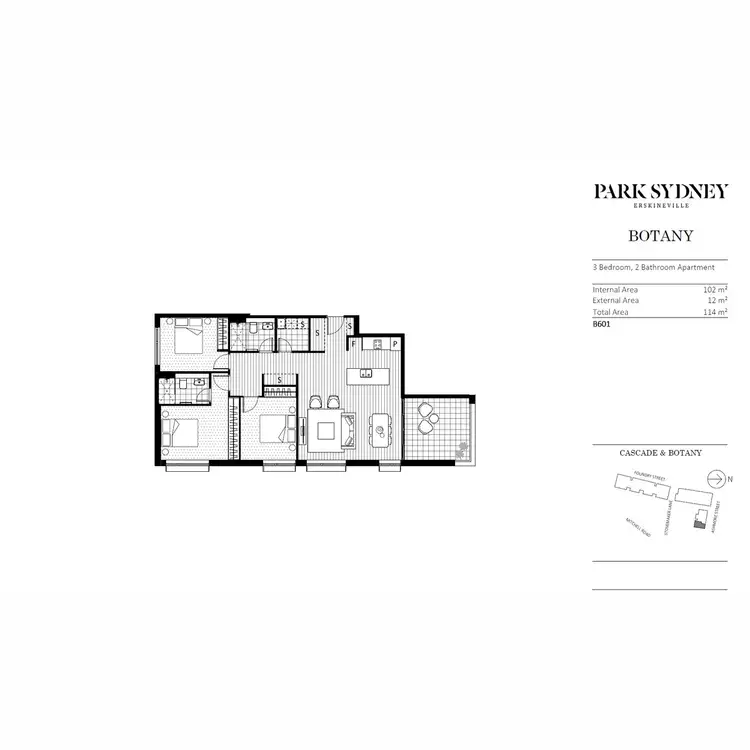 Floorplan of Homely apartment listing, 601/66 Ashmore Street, Erskineville NSW 2043