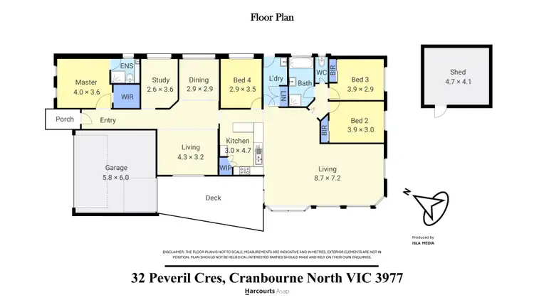 Floorplan of Homely house listing, 32 peveril Crescent, Cranbourne North VIC 3977
