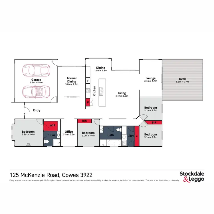 Floorplan of Homely house listing, 125 Mckenzie Road, Cowes VIC 3922