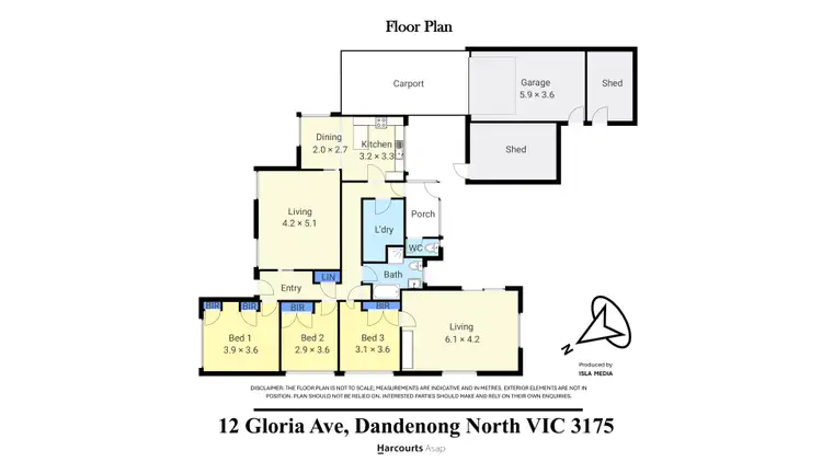 Floorplan of Homely house listing, 12 Gloria Avenue, Dandenong North VIC 3175