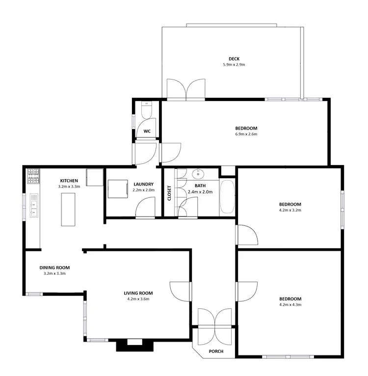 Floorplan of Homely house listing, 32 Brockley Street, Wodonga VIC 3690