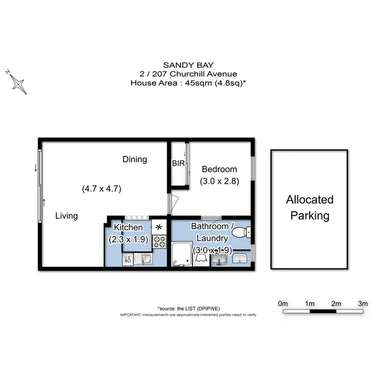 Floorplan of Homely unit listing, 2/207 Churchill Avenue, Sandy Bay TAS 7005