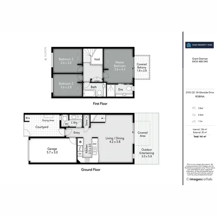 Floorplan of Homely townhouse listing, 2103/22-34 Glenside Drive, Robina QLD 4226